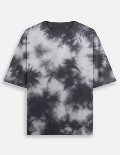 Black and grey tie-die oversized t-shirts